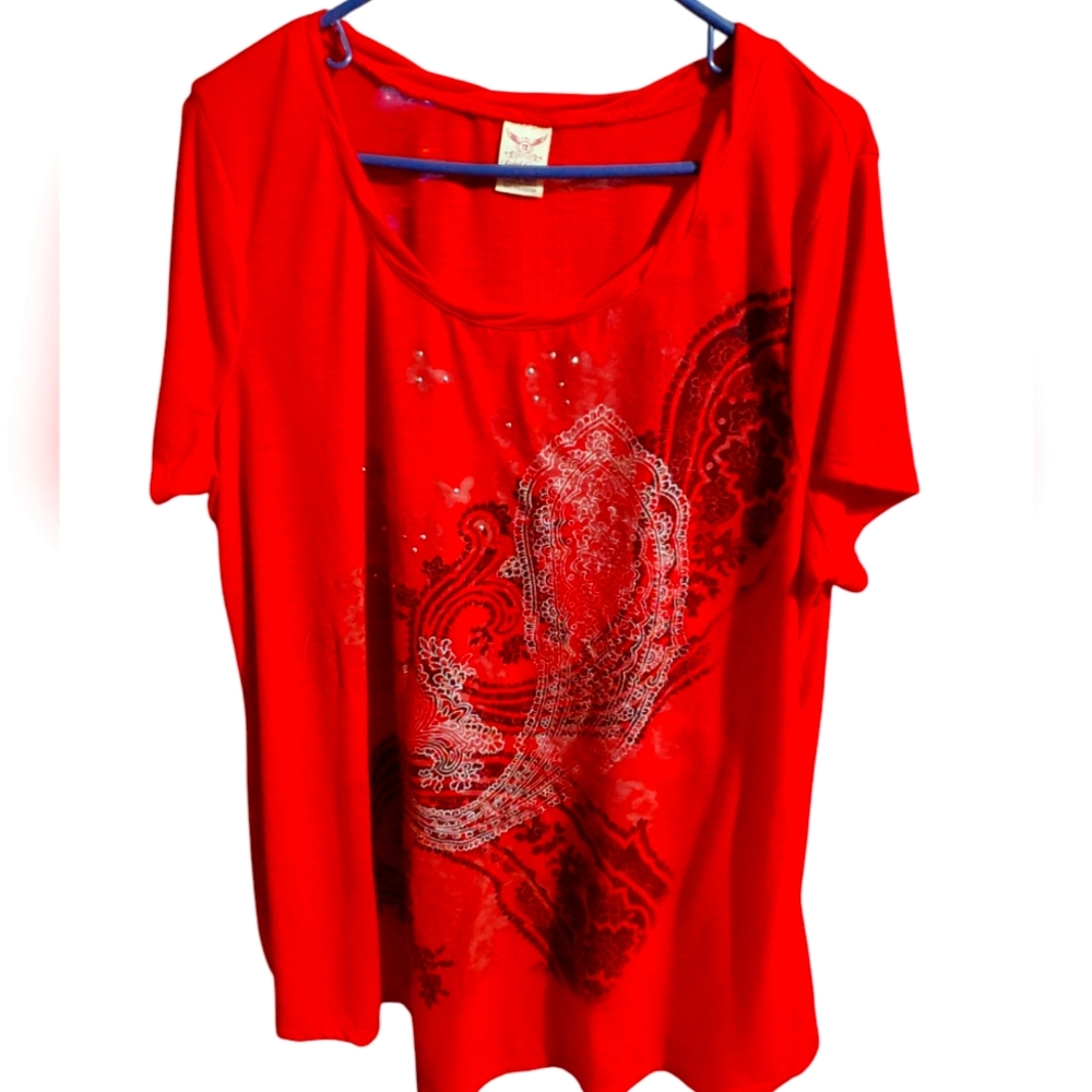 Faded Glory Red Blouse XXL 20